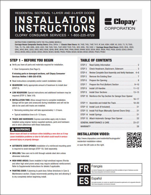 1 and 2 Layer Installation and Maintenance Instructions